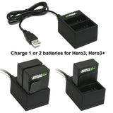 GoPro HERO3, HERO3+ Dual Charger with US Plugs by Wasabi Power