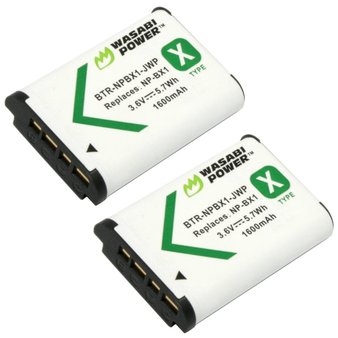 Sony NP-BX1, NP-BX1/M8 Battery (2-Pack) by Wasabi Power