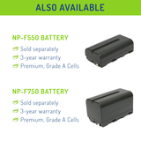 Sony NP-F950, NP-F960, NP-F970, NP-F975 (L Series) Battery (2-Pack) and Dual Charger by Wasabi Power