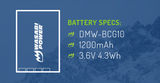 Panasonic DMW-BCG10 Battery (2-Pack) by Wasabi Power