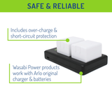 Arlo Pro, Pro 2 (VMA4400 & VMA4400C) Battery (2-Pack) and Dual Charger by Wasabi Power
