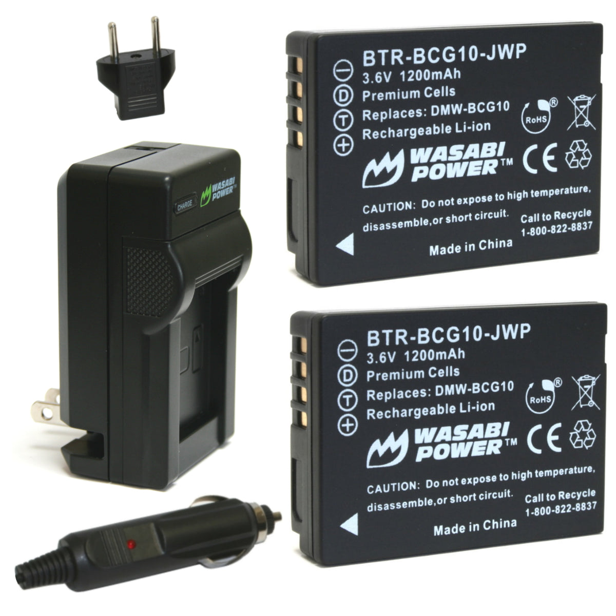 ENEGON 2 Batterie DMW-BCG10 1100mAh + Caricabatterie LCD USB-C Per Panasonic Lumix TZ/ZS/ZR – Display Di Carica E Ricarica Veloce 10W