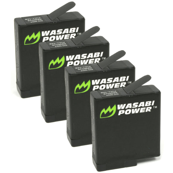 GoPro HERO7 Black, HERO6, HERO5 Battery (4-Pack) by Wasabi Power
