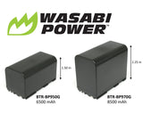 Canon BP-950G, BP-955 Battery and RED Komodo 6K (2-Pack) and Charger by Wasabi Power