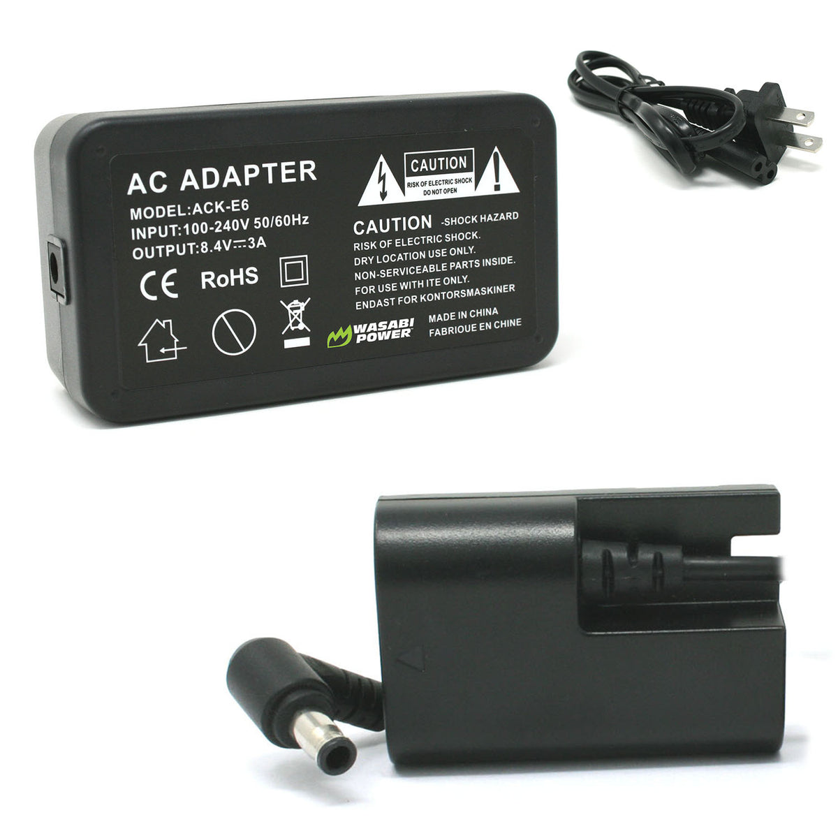 Canon LP-E6 AC Power Adapter Kit (Fully Decoded) with DC Coupler for C –  Wasabi Power
