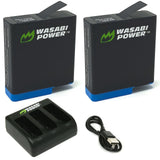GoPro HERO8 Battery (2-Pack) and Triple Charger Compatible with HERO7 Black, HERO6, HERO5 by Wasabi Power