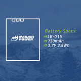 Kodak LB-015 Battery (2-Pack) and Dual Charger by Wasabi Power