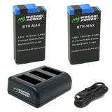 GoPro MAX, ACDBD-001, ACBAT-001 Battery (2-Pack) and Dual Charger by Wasabi Power