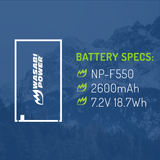 Sony NP-F330, NP-F530, NP-F550, NP-F570, CN-160, CN-216 (L Series) Battery (2-Pack) by Wasabi Power