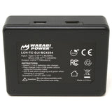 DJI BCX202, BCX204 OSMO Action Camera Battery (2-Pack) and Triple Charger by Wasabi Power