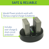 Olympus BLS-1, BLS-5, BLS-50 Battery (2-Pack) and Dual Charger by Wasabi Power