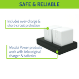 Arlo Go Battery (2-Pack) and Dual Charger (A-2, VMA4410, VMA4400C) by Wasabi Power