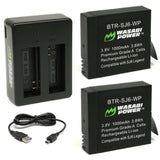 SJCAM SJ6, SJ6 Legend Battery (2-Pack) and Dual Charger by Wasabi Power