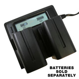 Sony NP-F550, NP-F750, NP-F960, NP-FM50, NP-QM91D (L Series, M Series) Dual LCD Charger by Wasabi Power