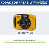 Kodak LB-015 Battery (2-Pack) by Wasabi Power