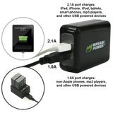 USB Wall Charger (World Plugs, 2-Port, 3.1A) by Wasabi Power