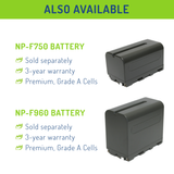 Sony NP-F330, NP-F530, NP-F550, NP-F570 (L Series) Battery (2-Pack) and Dual Charger by Wasabi Power