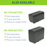 Sony NP-F330, NP-F530, NP-F550, NP-F570, (L Series) Battery (2-Pack) and Charger by Wasabi Power