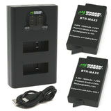 GoPro MAX2 Enduro Battery (2-Pack) and USB Dual Charger by Wasabi Power