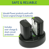 Canon LP-E6, LP-E6N Battery (2-Pack) and Dual Charger by Wasabi Power