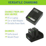 GoPro HERO3, HERO3+ Battery (2-Pack, 1280mAh) and Triple Charger by Wasabi Power