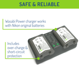 Nikon EN-EL18, EN-EL18a, EN-EL18b, EN-EL18c Battery (2-Pack) and Dual Charger by Wasabi Power