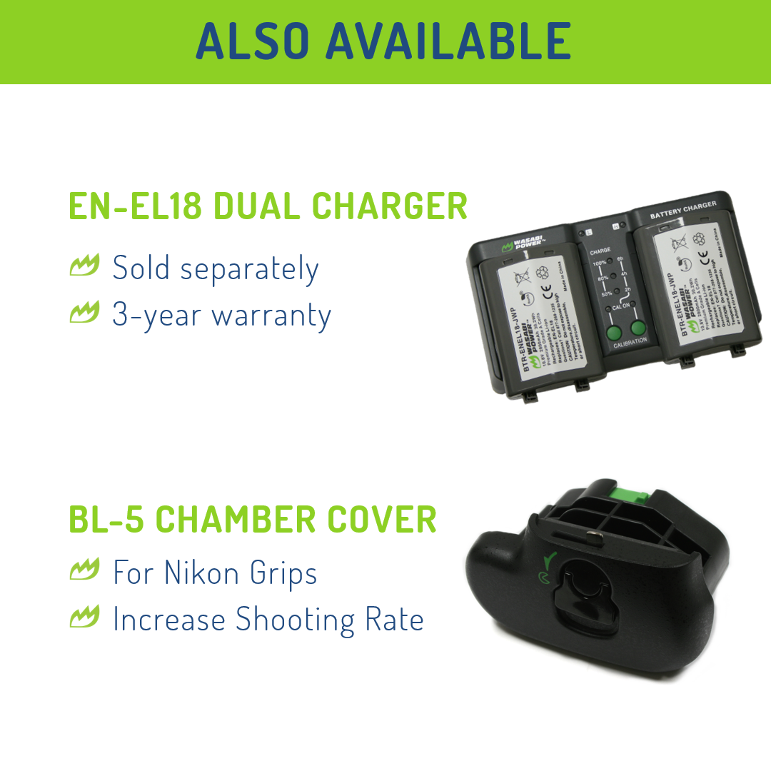 Nikon EN-EL18, EN-EL18a, EN-EL18b, EN-EL18c Battery (2-Pack) by