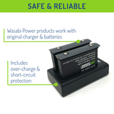 Insta360 ONE X2 Battery (2-Pack) and Dual Charger by Wasabi Power (Not Waterproof)