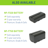 Sony NP-F950, NP-F960, NP-F970, NP-F975 (L Series) Battery (2-Pack) and Dual Charger by Wasabi Power