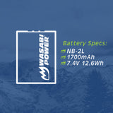 Canon NB-2L, NB-2LH, BP-2L5 Battery by Wasabi Power
