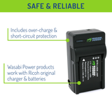 Ricoh DB-110 Battery (2-Pack) and Charger by Wasabi Power