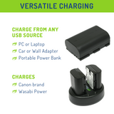 Canon LP-E6, LP-E6N Battery (2-Pack) and Dual Charger by Wasabi Power