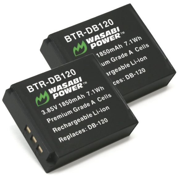 【新品/未開封】RICOH Li-ion Battery DB-120 Ricoh DB-120 Battery (2-Pack) by Wasabi Power