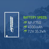 Sony NP-F750 Battery (L-Series, 2-Pack) by Wasabi Power
