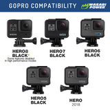 GoPro HERO7 Black, HERO6, HERO5 Battery (2-Pack) and Triple Charger by Wasabi Power