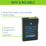 Nikon EN-EL14, EN-EL14a Battery (2-Pack) by Wasabi Power