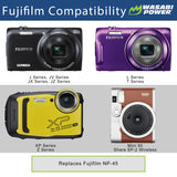 Fujifilm NP-45A, NP-45B, NP-45S Battery (2-Pack) and Charger by Wasabi Power