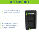 Arlo Go, Pro, Pro 2 (VMA4400C for VMA4400, VMA4410) Dual Charger by Wasabi Power
