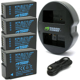 Panasonic DMW-BLC12 Battery (4-Pack) and Dual Charger (Not Fully Decoded) by Wasabi Power