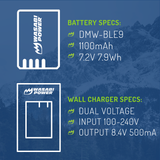 Panasonic DMW-BLE9, DMW-BLG10 Battery (2-Pack) and Charger by Wasabi Power