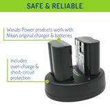 Nikon EN-EL15, EN-EL15a, EN-EL15b, EN-EL15c Battery (2-Pack) and Dual Charger by Wasabi Power