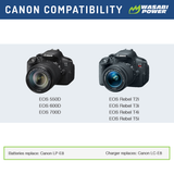 Canon LP-E8 Battery (2-Pack) and Dual Charger by Wasabi Power