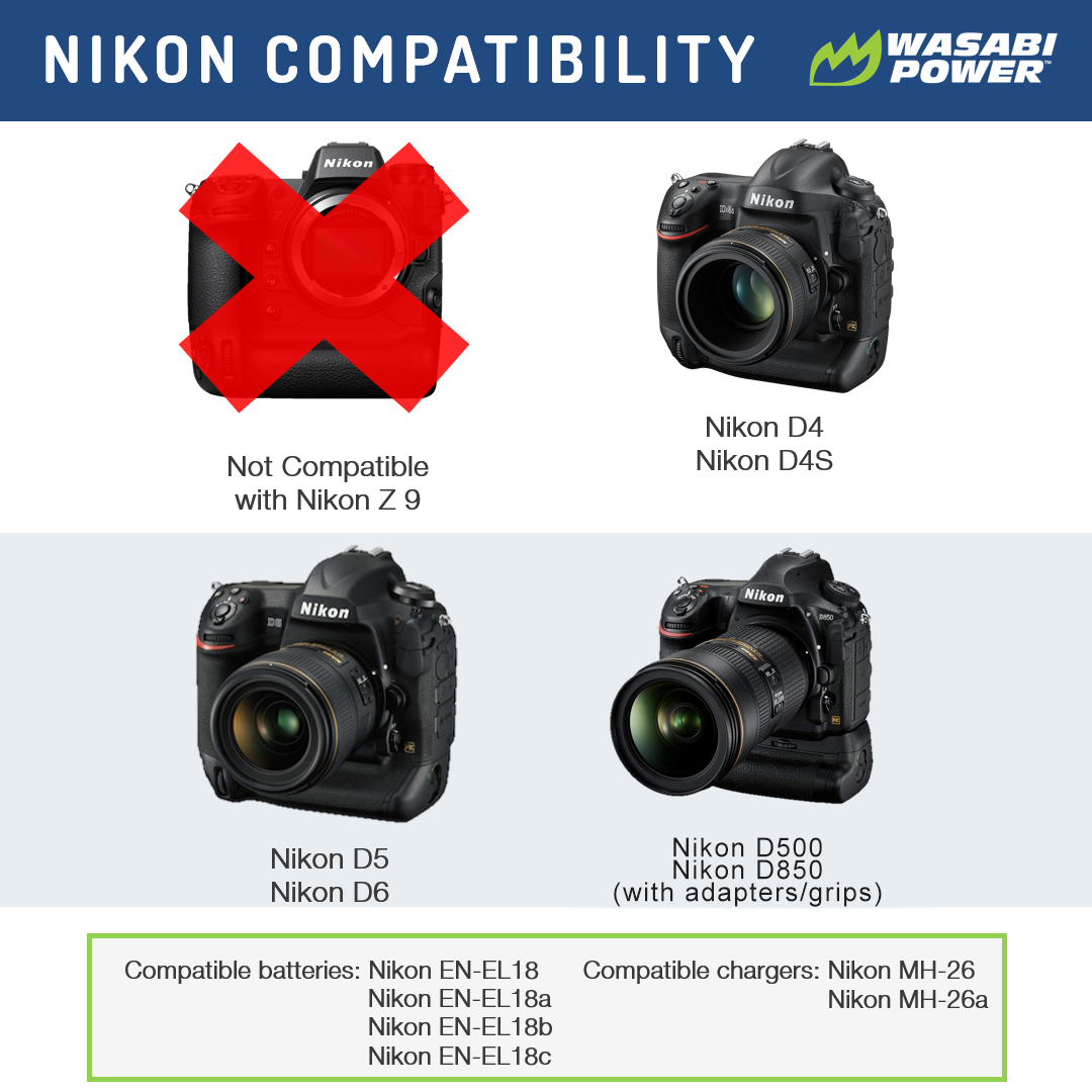 Nikon EN-EL18, EN-EL18a, EN-EL18b, EN-EL18c Battery (2-Pack) by