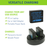 Panasonic DMW-BLE9, DMW-BLG10 Battery (4-Pack) and Dual Charger by Wasabi Power