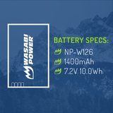 Fujifilm NP-W126, NP-W126S Battery by Wasabi Power