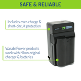 Nikon EN-EL15, EN-EL15a, EN-EL15b, EN-EL15c Battery (2-Pack) and Charger by Wasabi Power