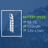 Canon NB-13L, NB-15L Battery (2-Pack) by Wasabi Power