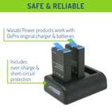 GoPro MAX, ACDBD-001, ACBAT-001 Battery (2-Pack) and Triple Charger by Wasabi Power