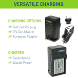 Canon NB-5L Battery (2-Pack) and Charger by Wasabi Power