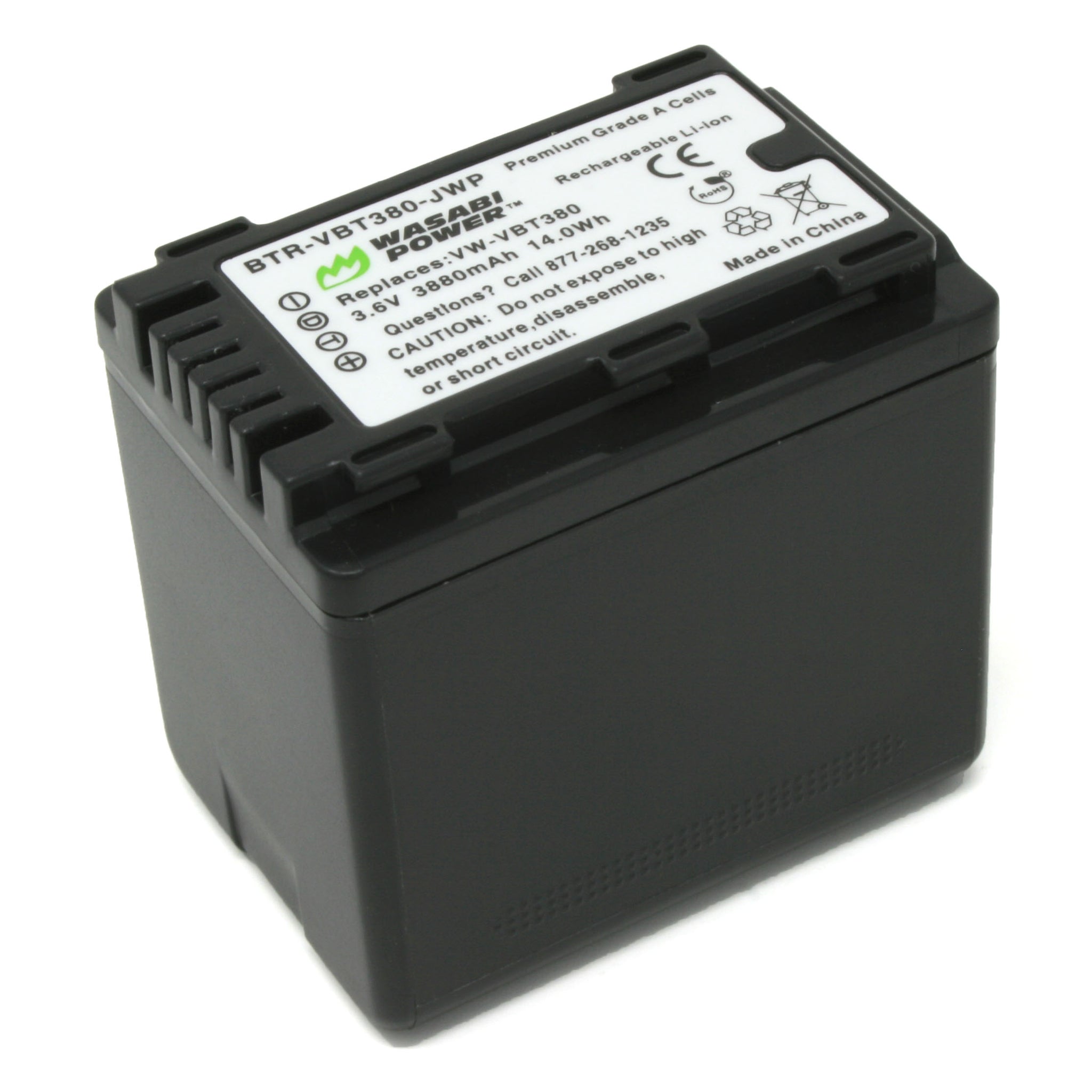 Panasonic VW-VBT380 Battery (2-Pack) and Charger by Wasabi Power